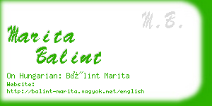 marita balint business card